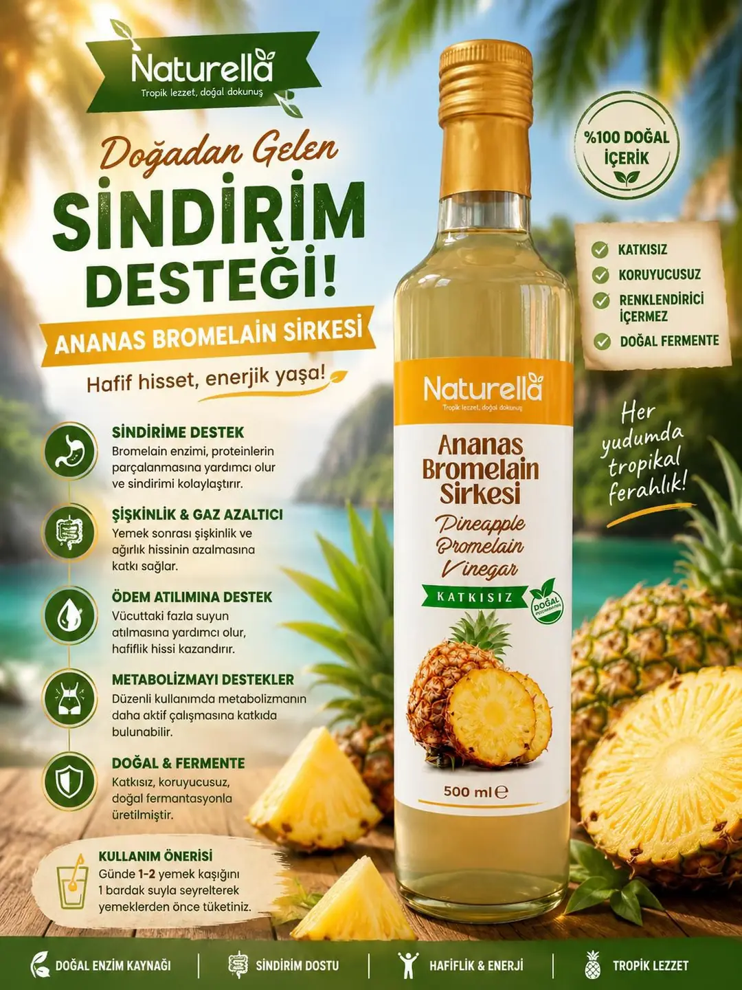 ANANAS BROMELAİN SİRKESİ görsel 2