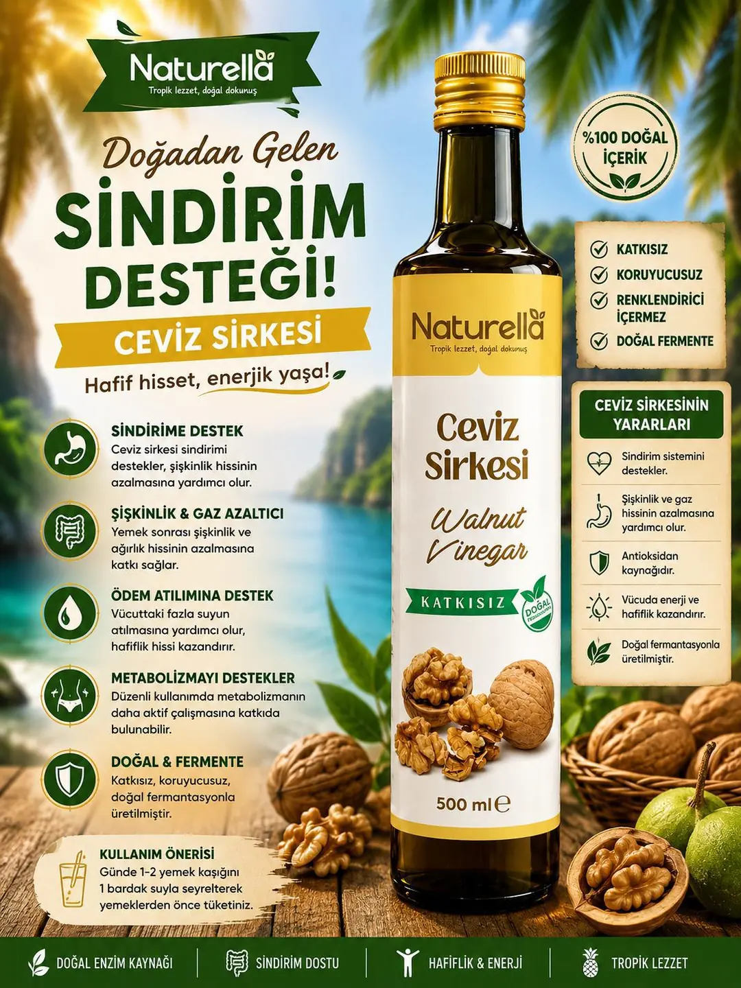 NATURELLA CEVİZ SİRKESİ görsel 2