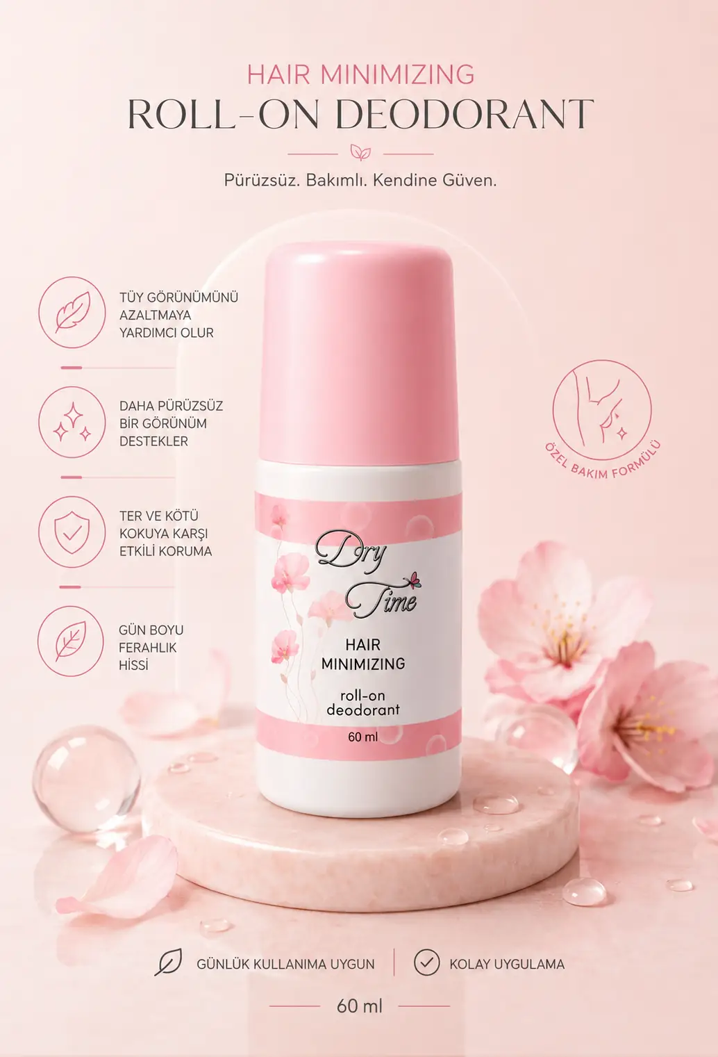 DRY TIME HAIR MINIMIZING ROLL-ON 60 ML görsel 2