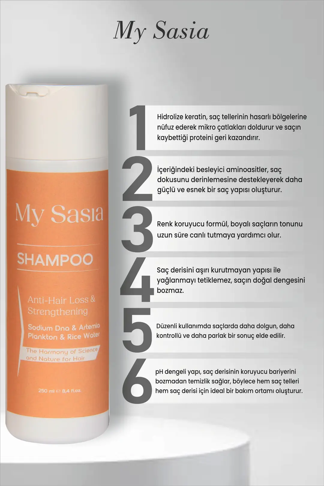 My Sasia Onarıcı & Güçlendirici Keratin Şampuan görsel 2
