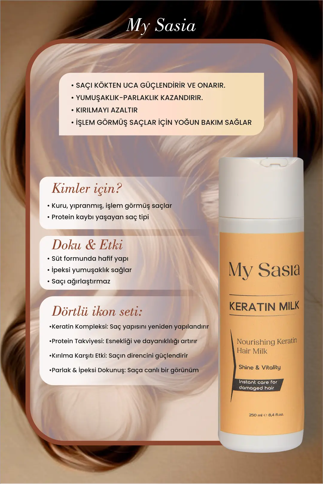 My Sasia Onarıcı Keratin Sütü görsel 2